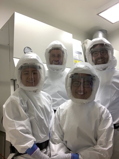 Study co-authors in UC Berkeley’s Biosafety Level 3 containment facility