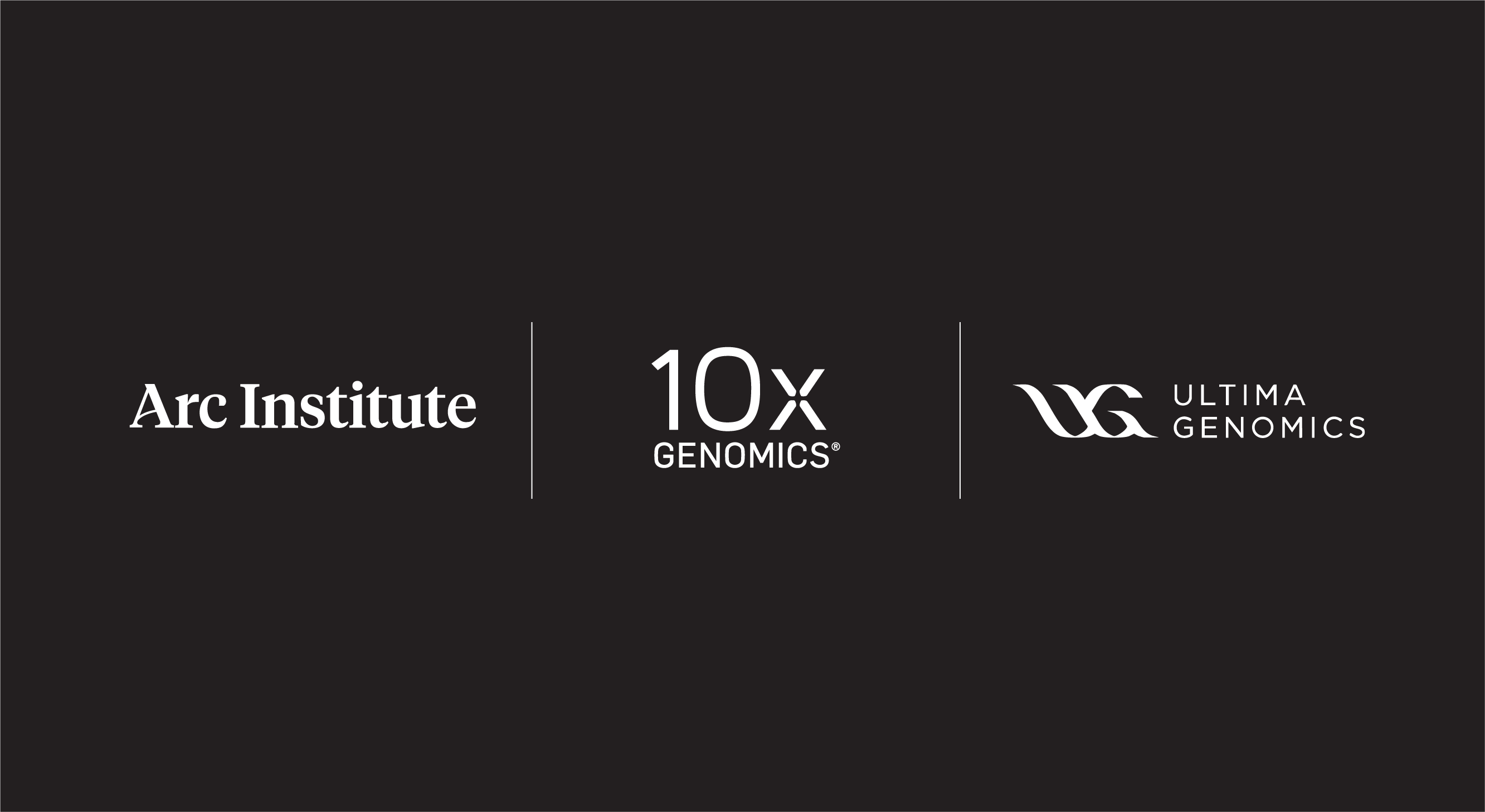 Arc Institute, 10x Genomics, Ultima Genomics Logos